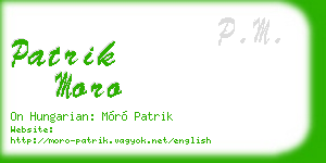patrik moro business card